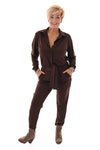 Travel jumpsuit met ceintuur bruin