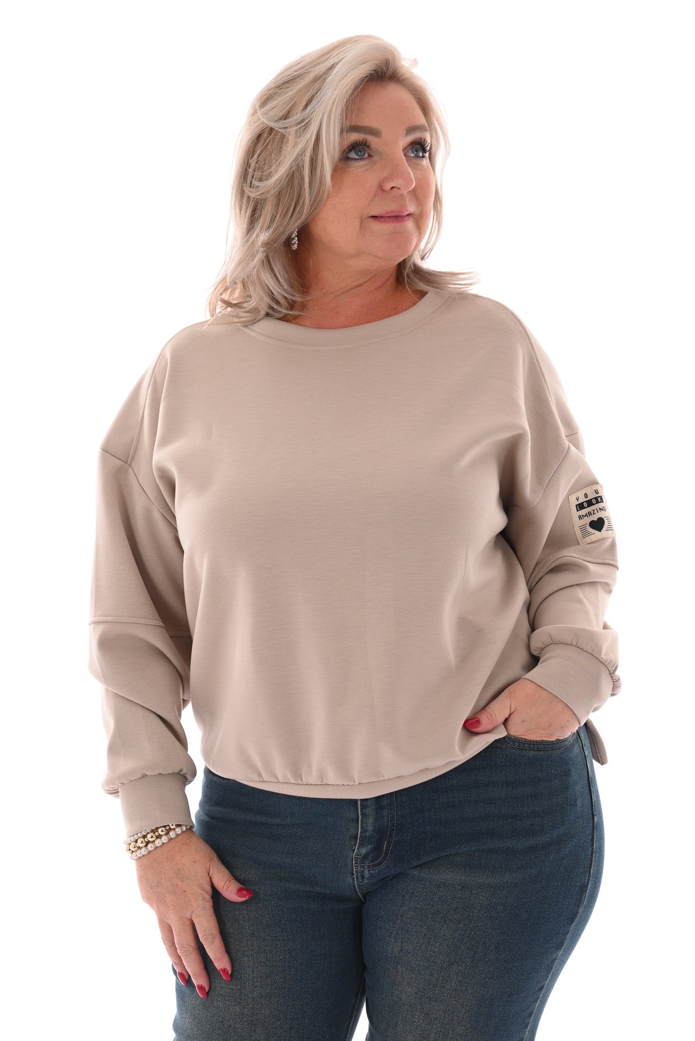 Sweater you look amazing beige