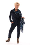 Travel jumpsuit met ceintuur marineblauw