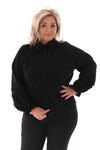 Blouse kanten kraag zwart