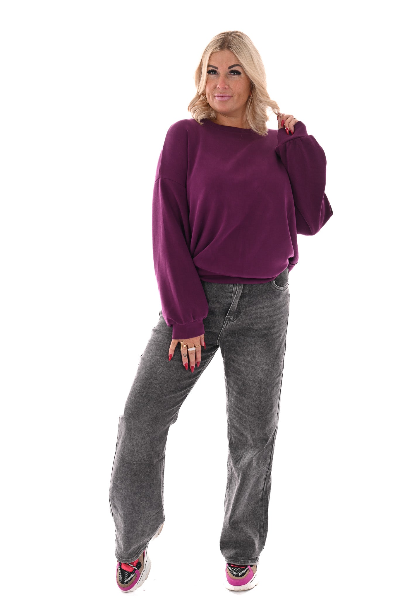 Sweater uni paars