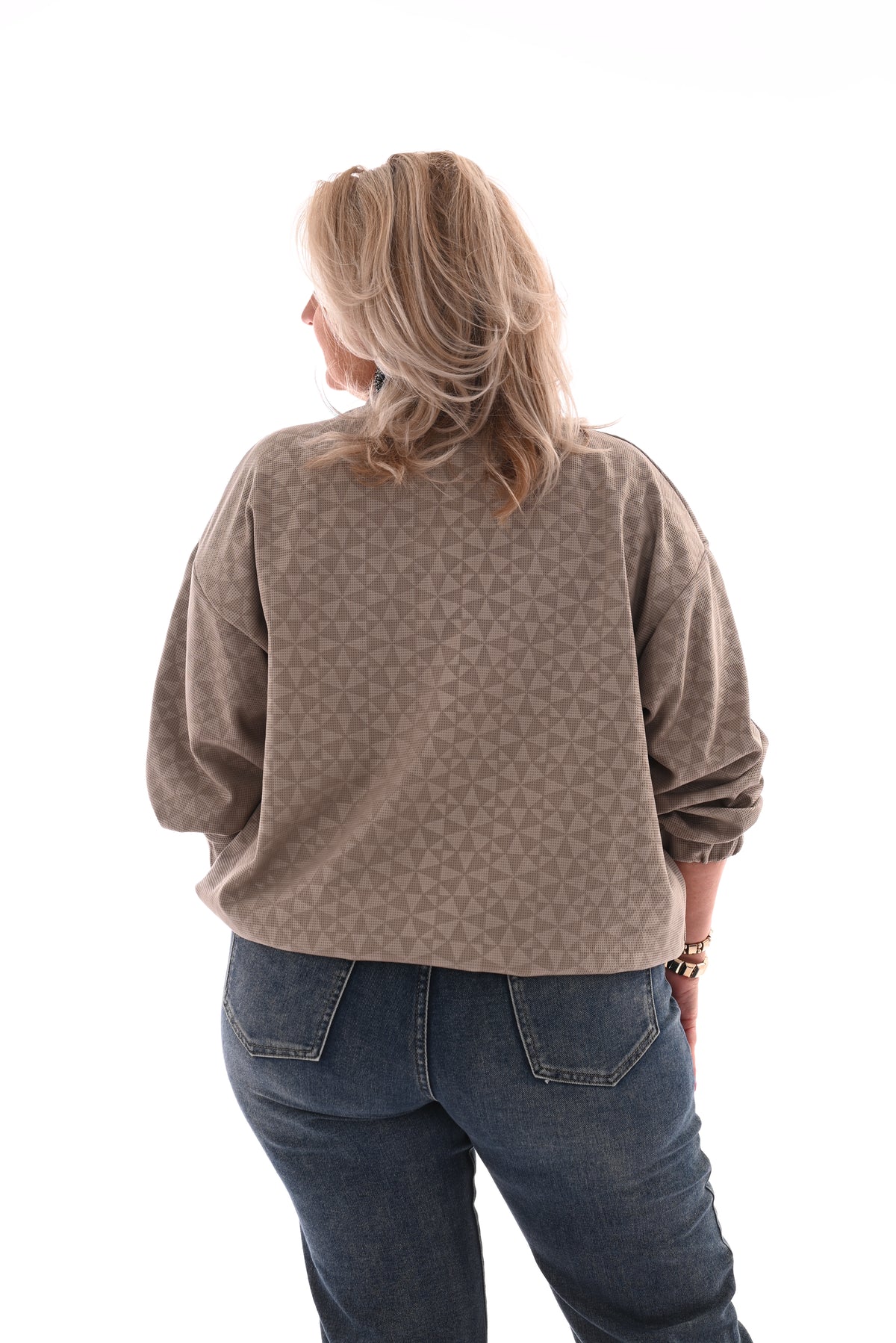 Bomber cirkels met rits taupe