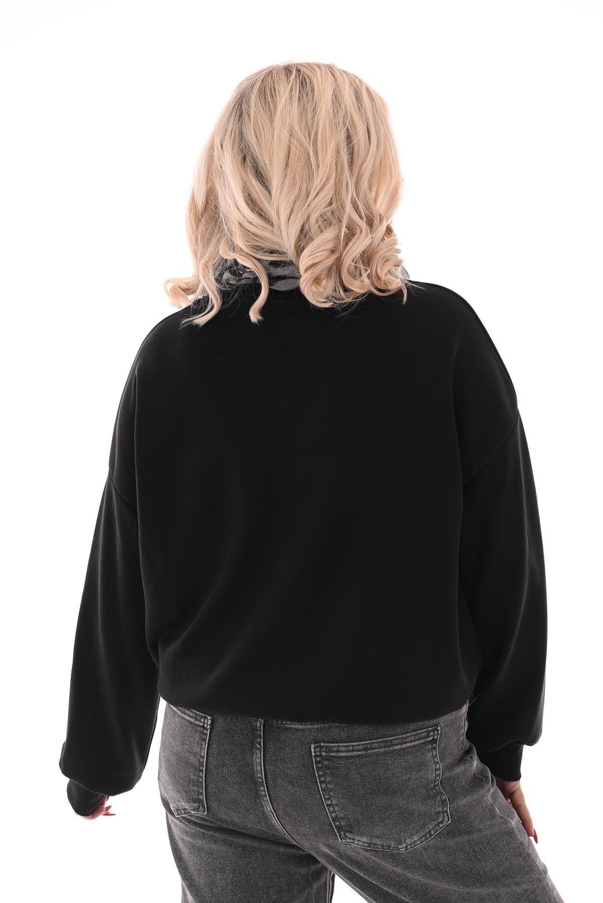 Sweater uni zwart