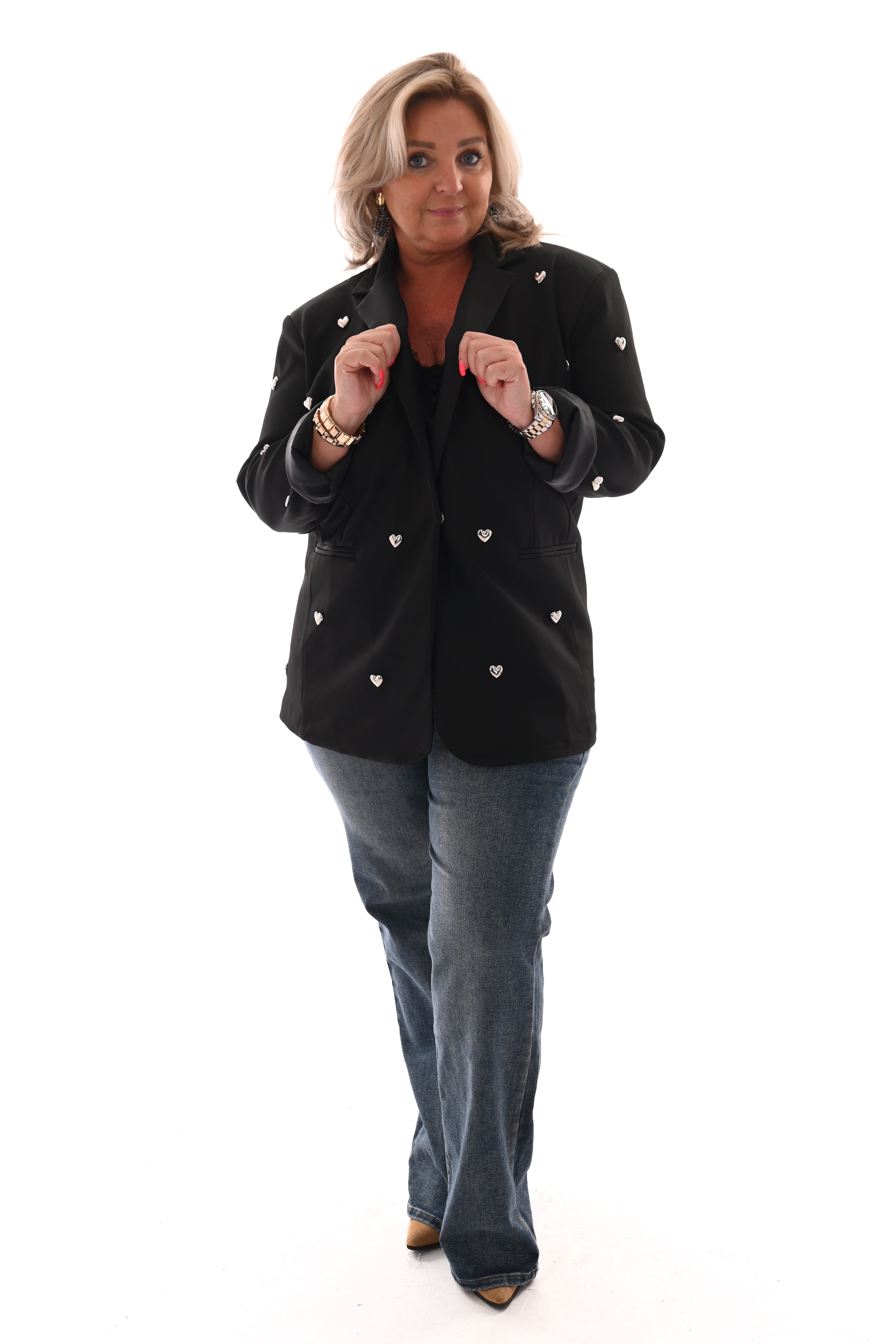 Blazer hartjes zwart