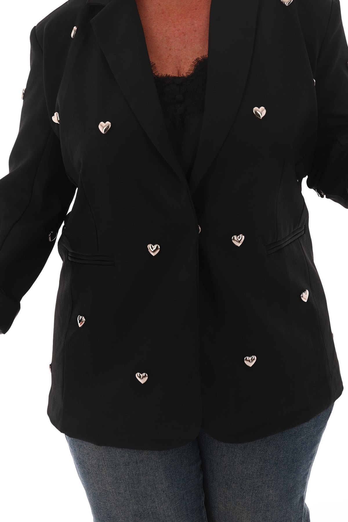 Blazer hartjes zwart