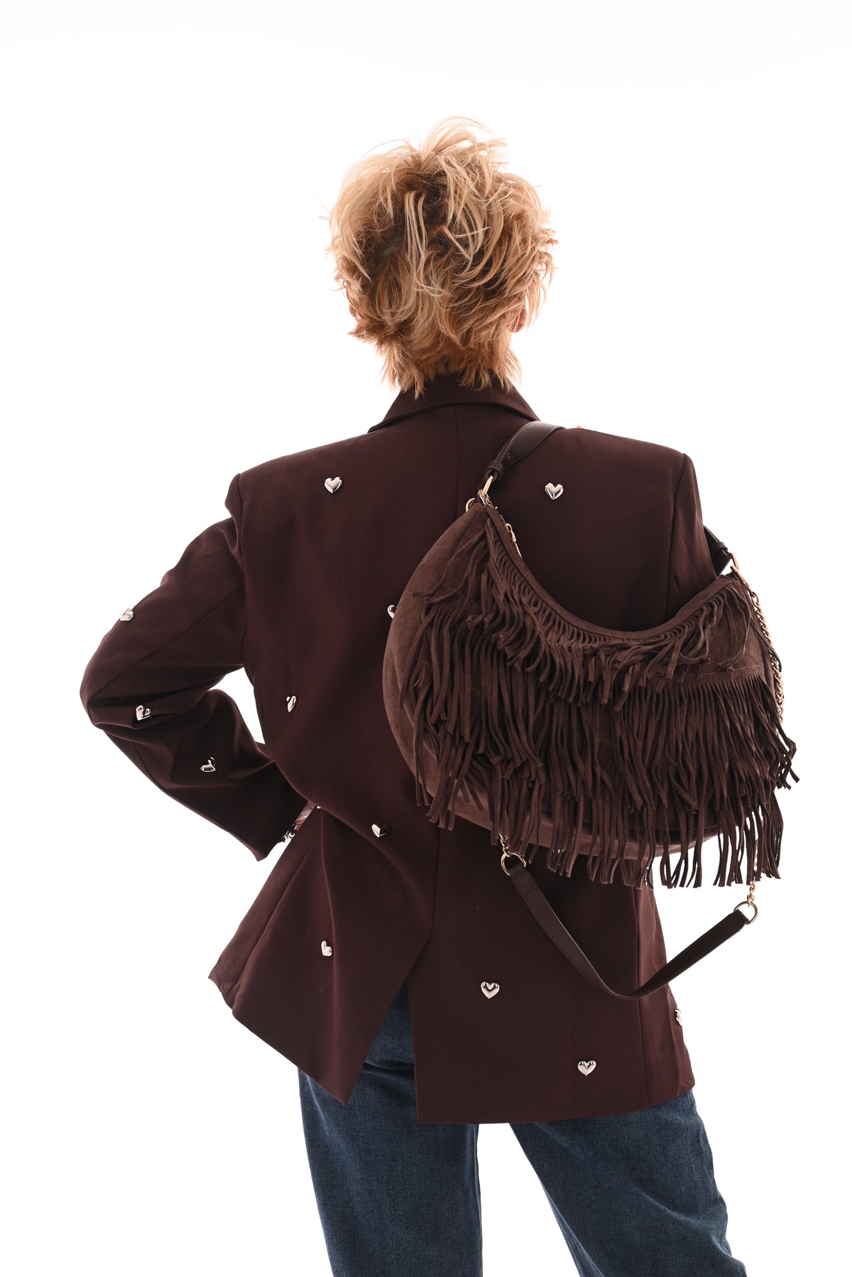 Blazer hartjes bruin