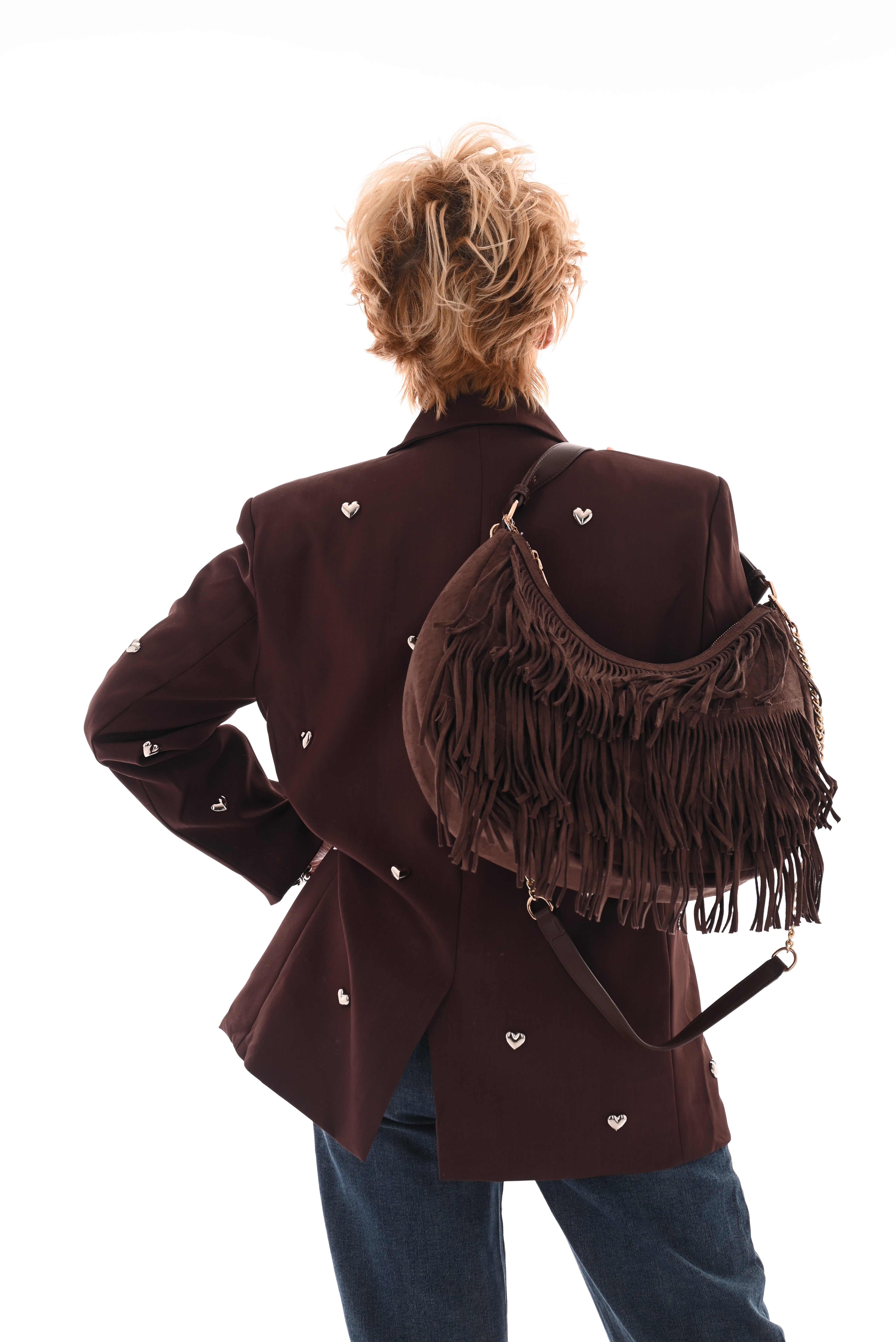 Blazer hartjes bruin