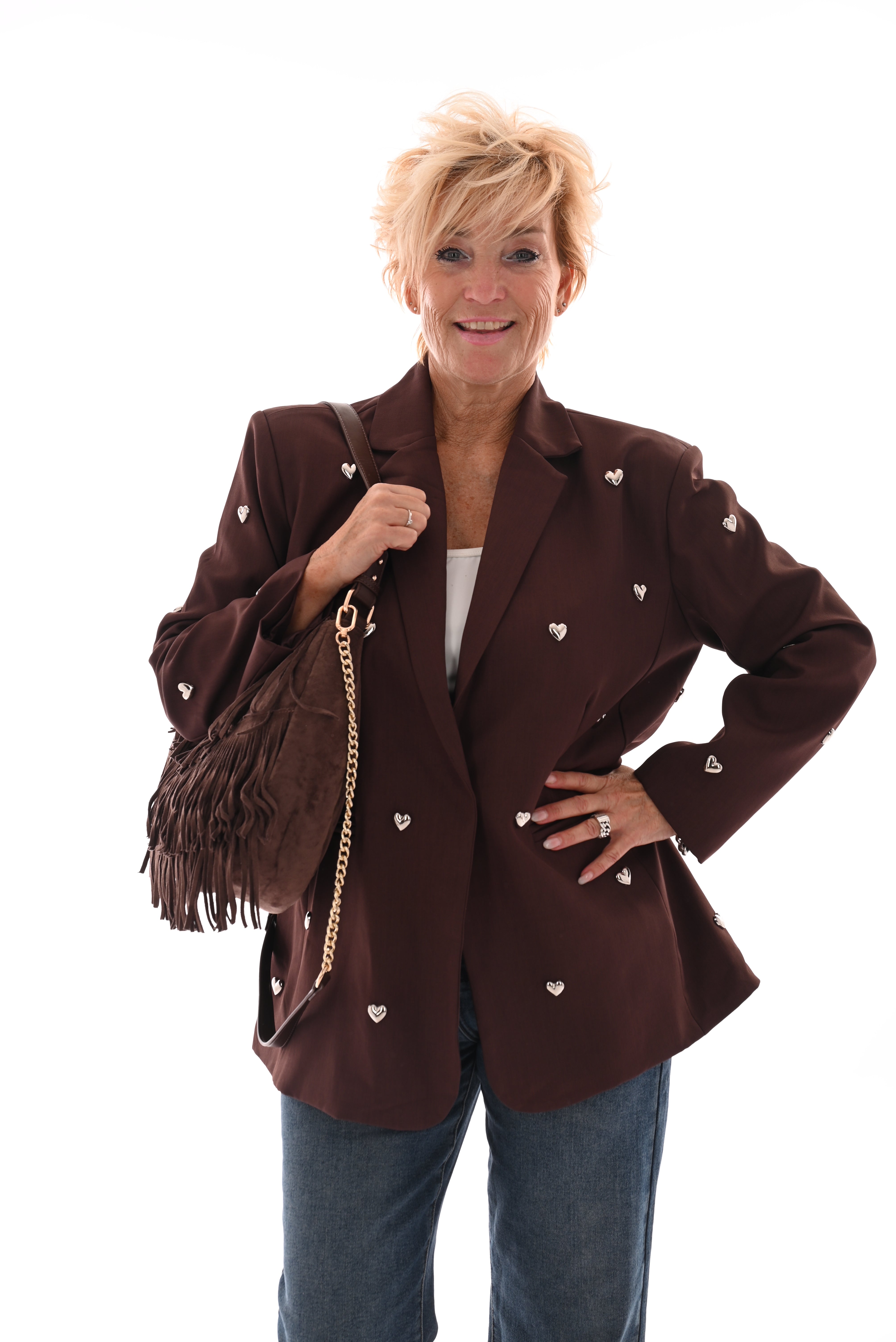 Blazer hartjes bruin