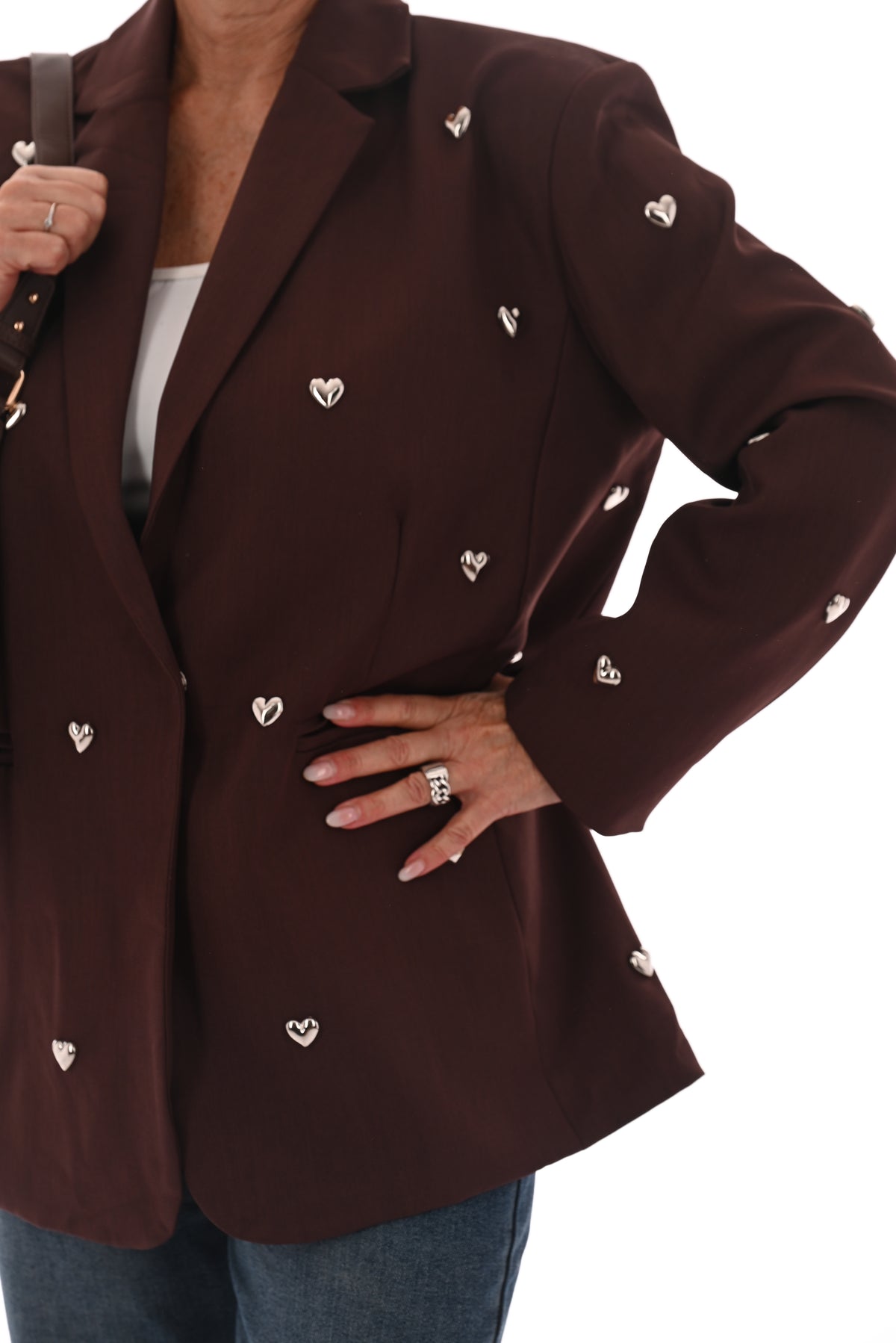 Blazer hartjes bruin