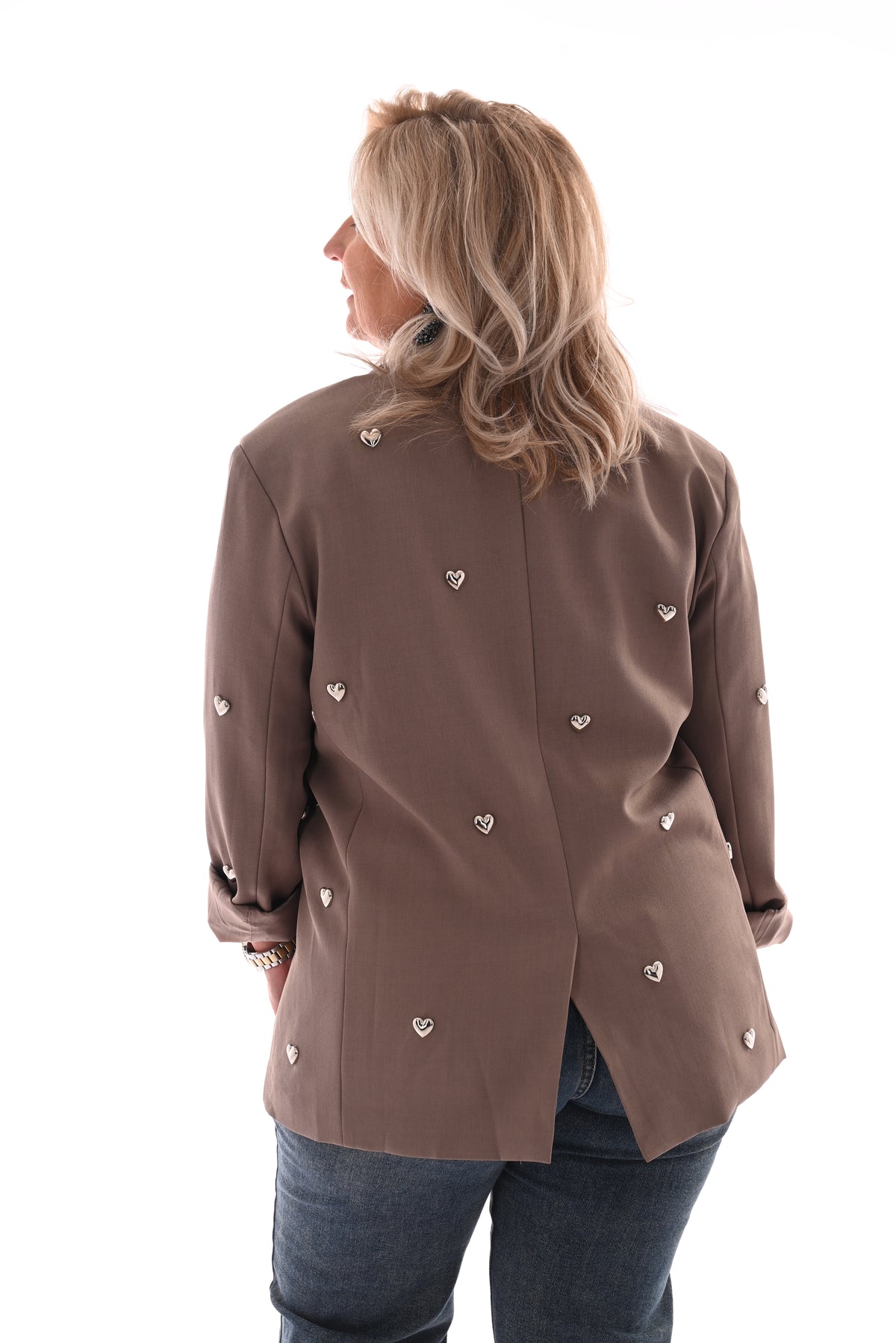 Blazer hartjes taupe