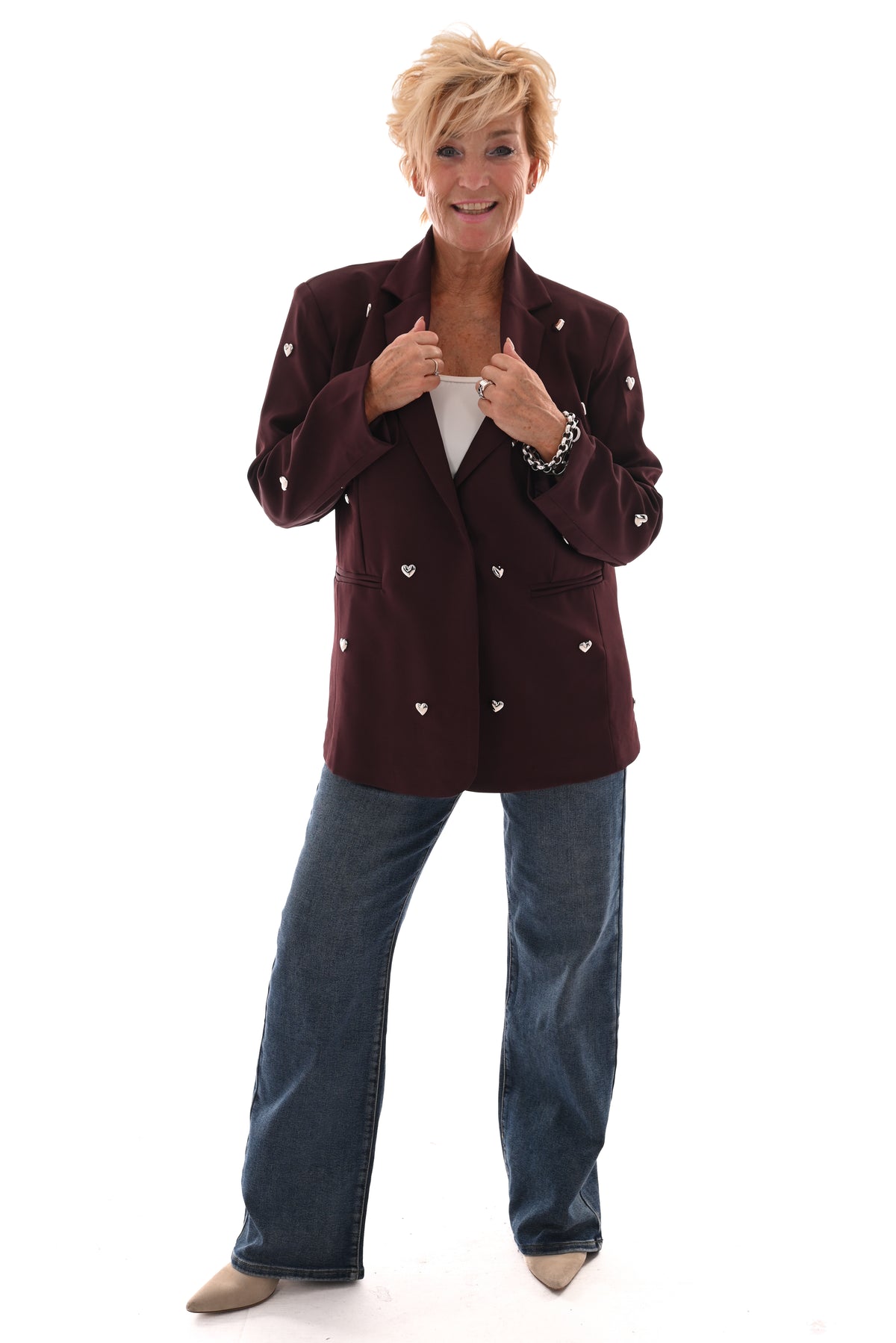 Blazer hartjes bordeaux