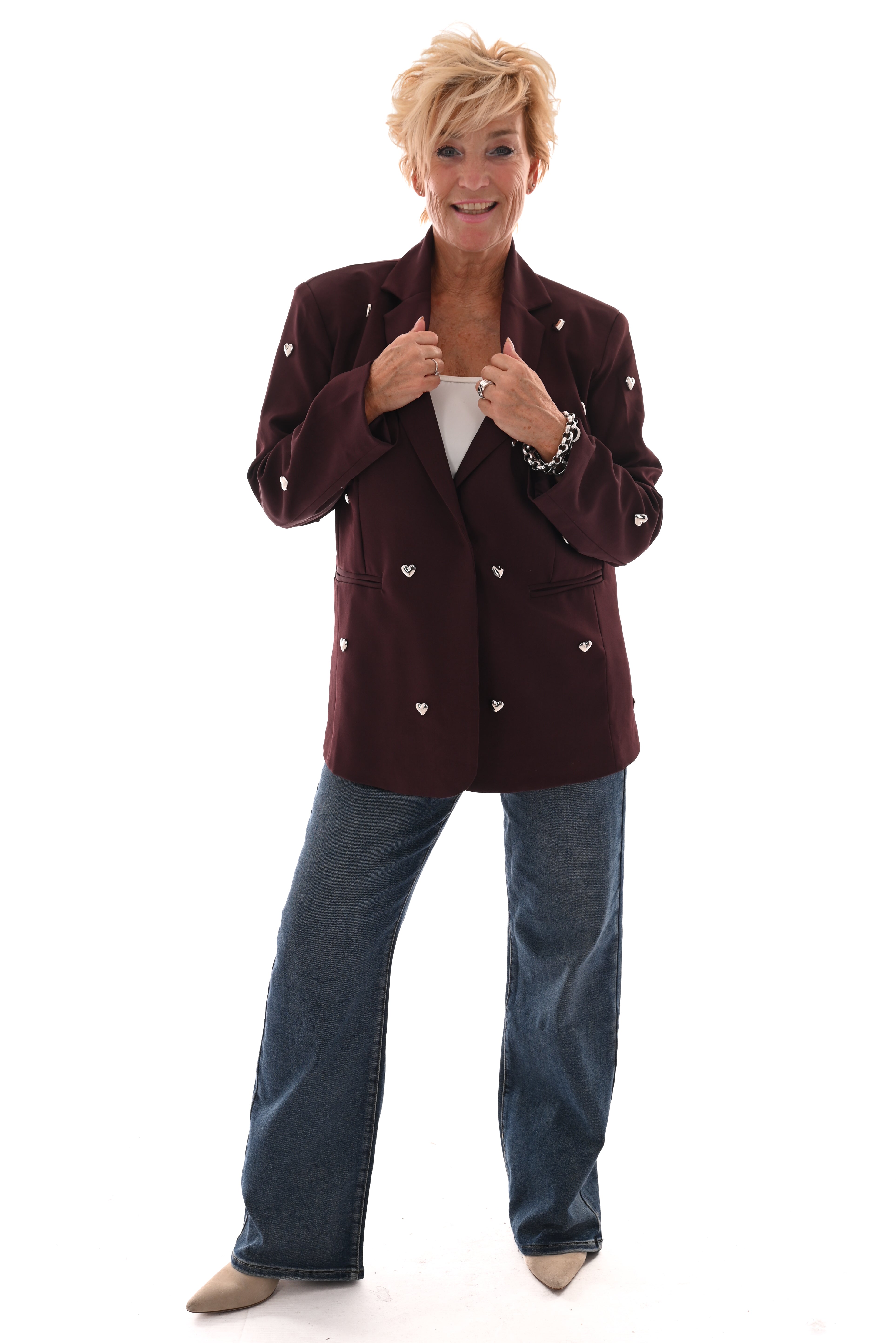 Blazer hartjes bordeaux