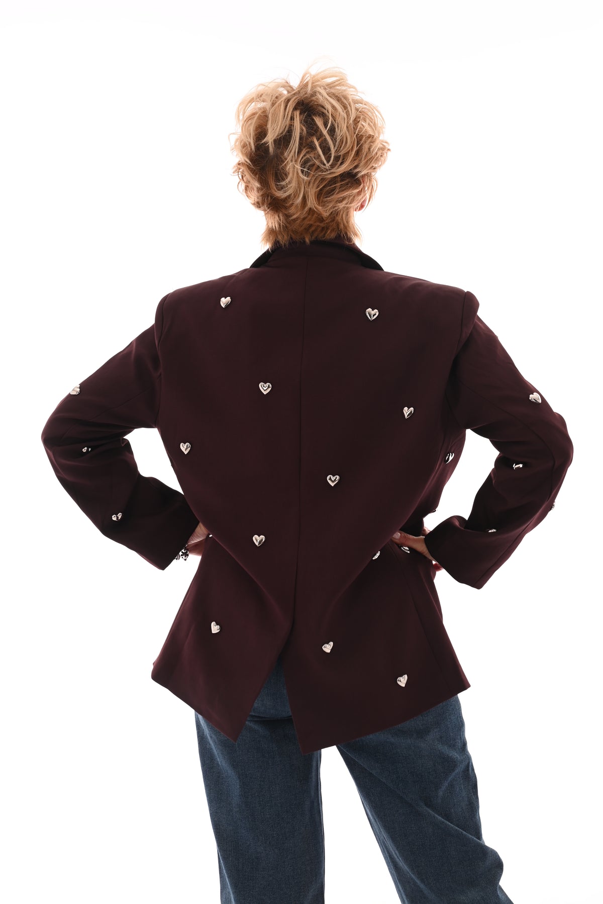Blazer hartjes bordeaux