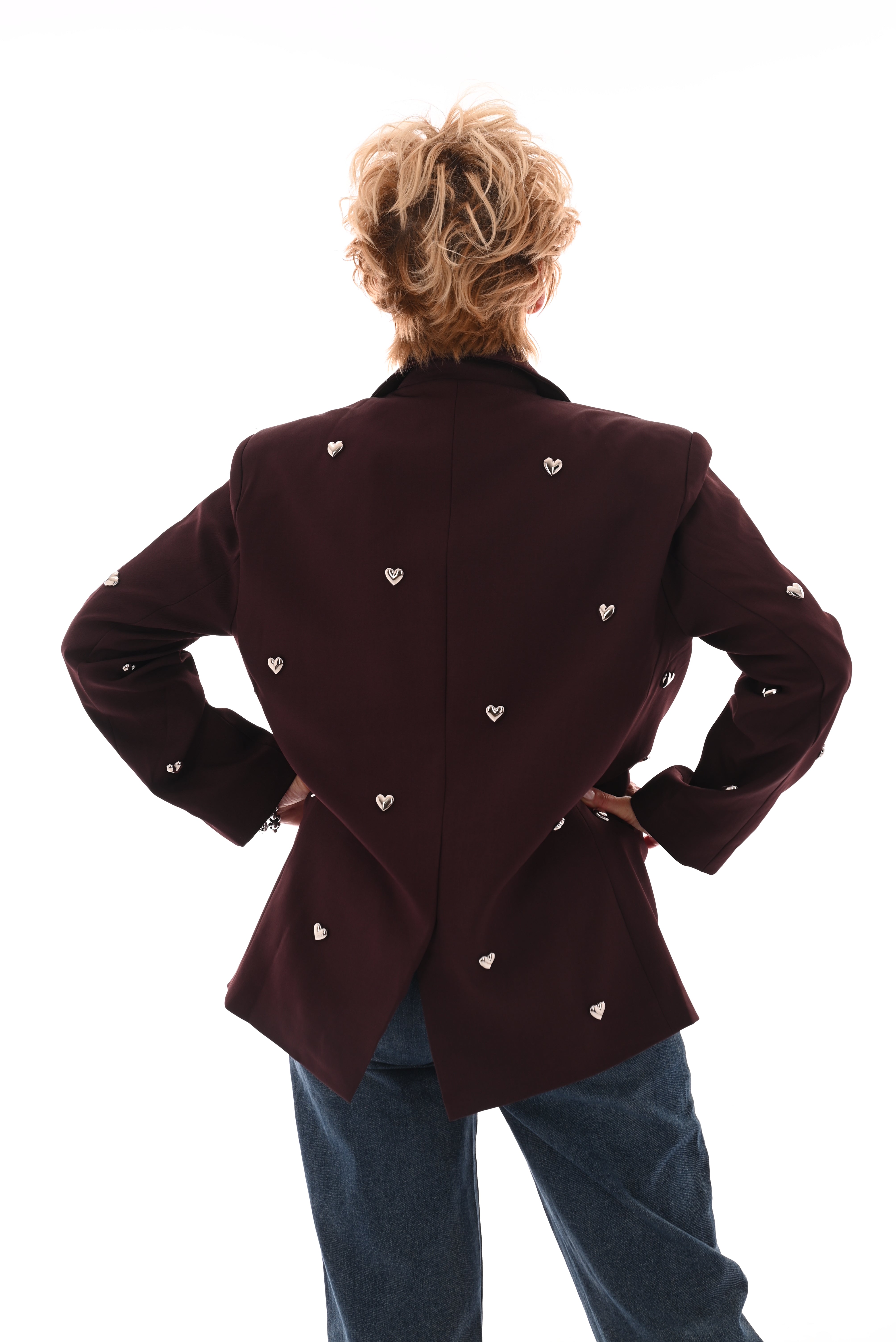 Blazer hartjes bordeaux