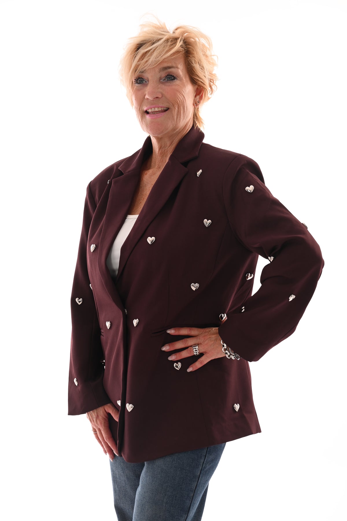 Blazer hartjes bordeaux
