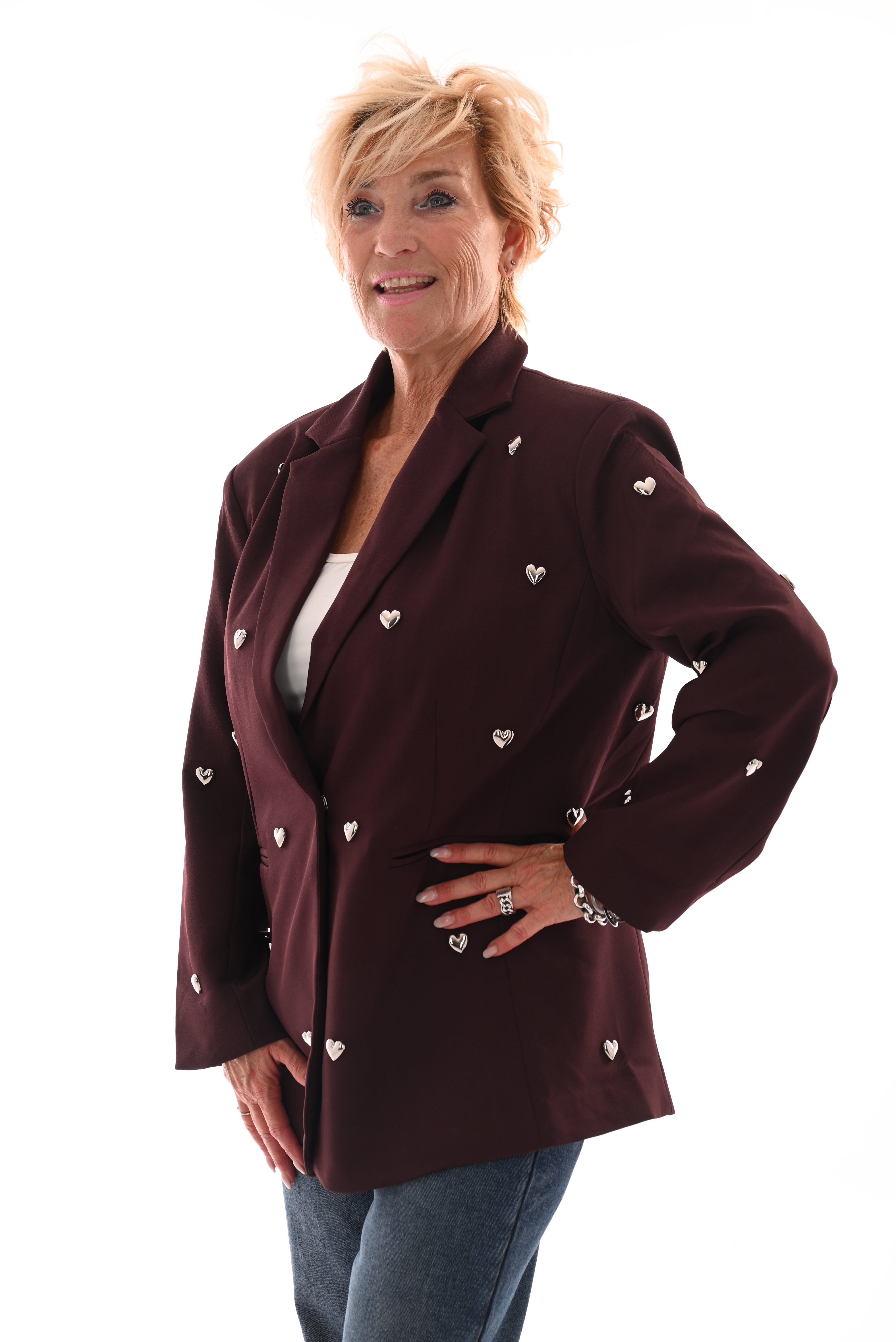 Blazer hartjes bordeaux