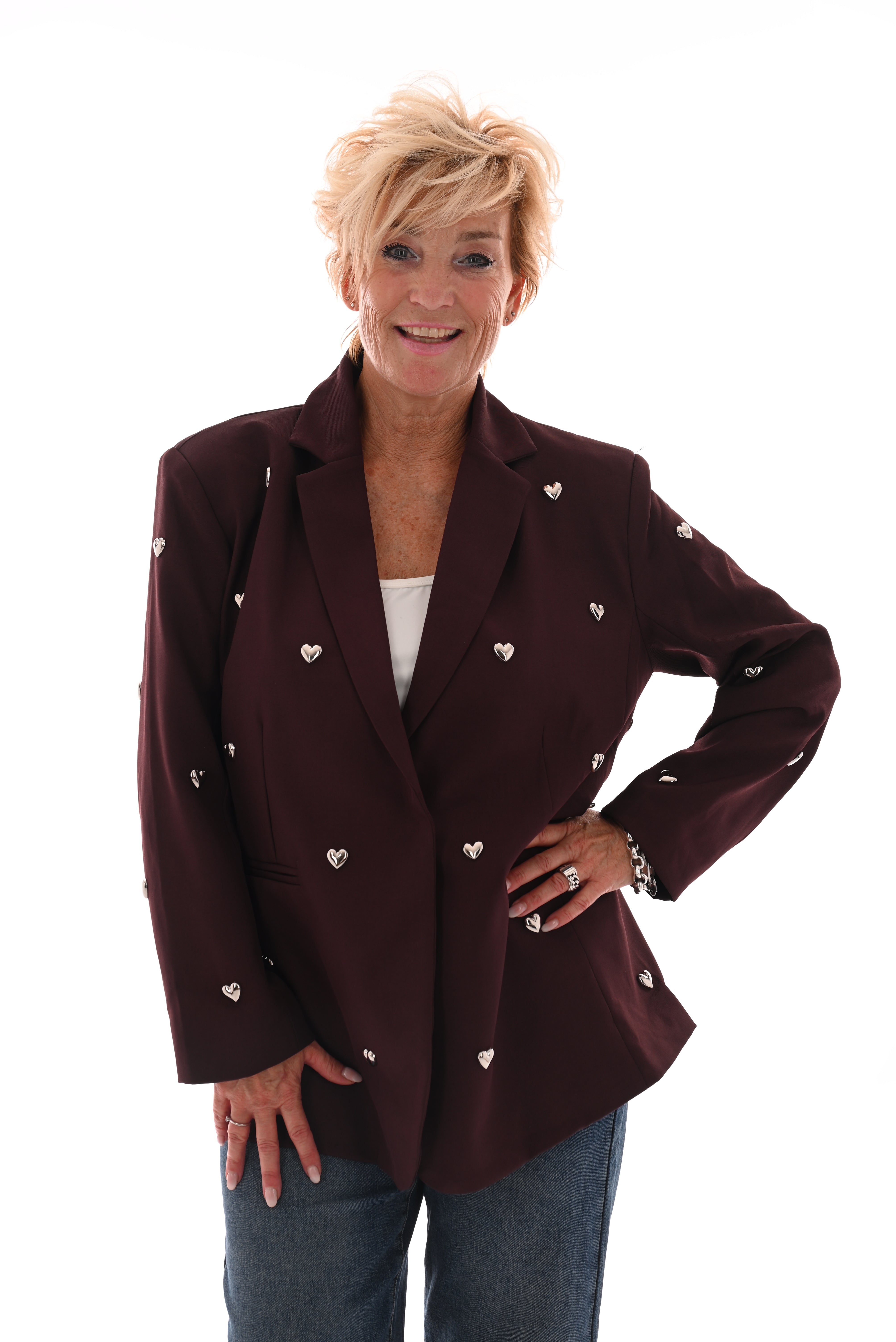 Blazer hartjes bordeaux