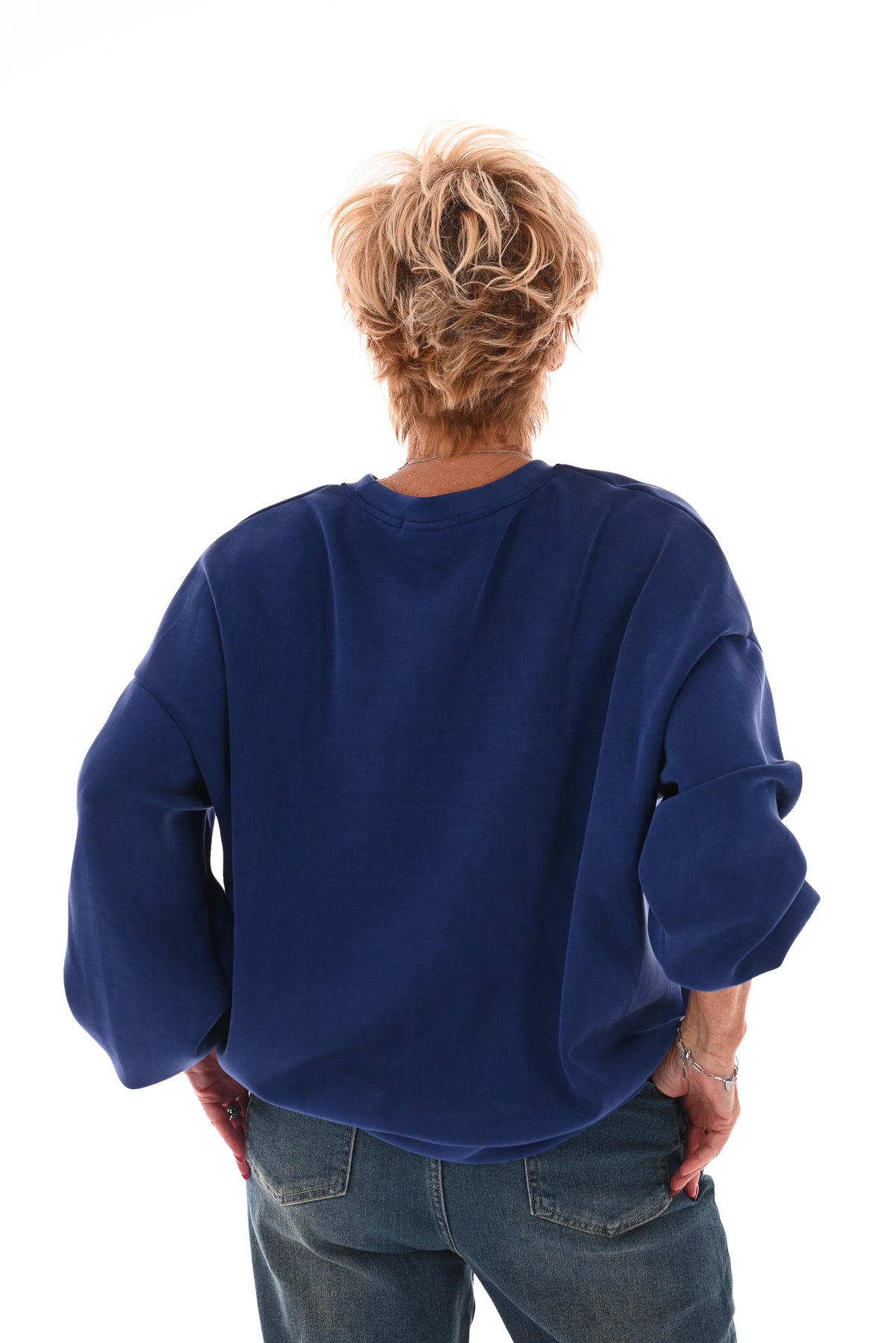 Sweater uni blauw