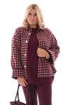 Blouse met ruit aubergine