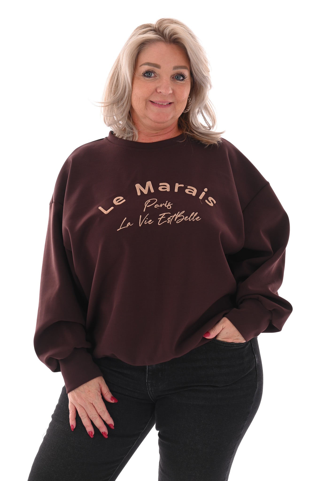 Sweater le marais donkerbruin