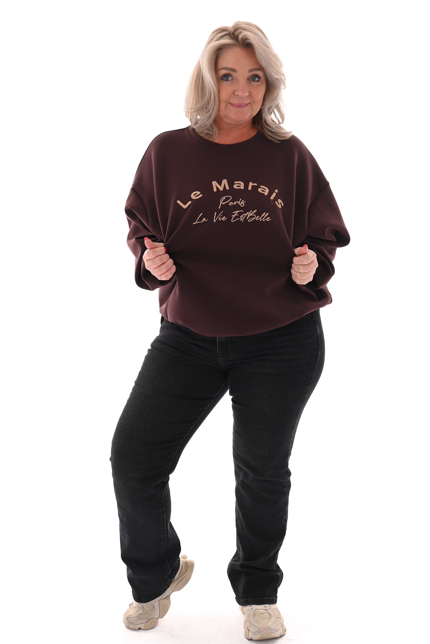 Sweater le marais donkerbruin