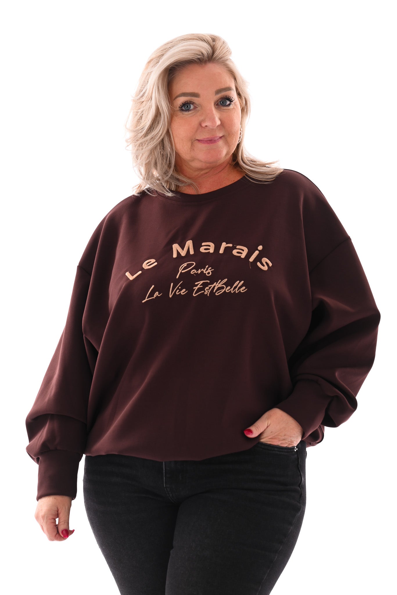 Sweater le marais donkerbruin