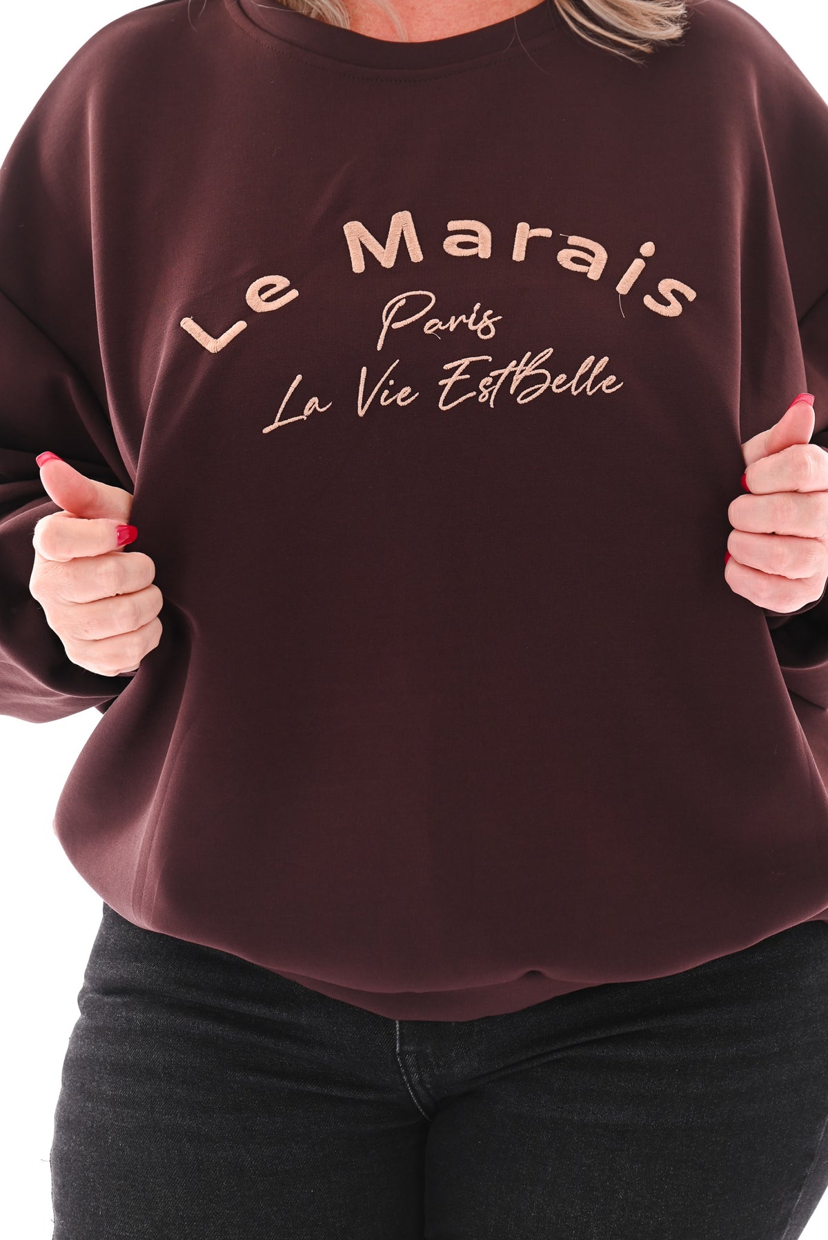 Sweater le marais donkerbruin