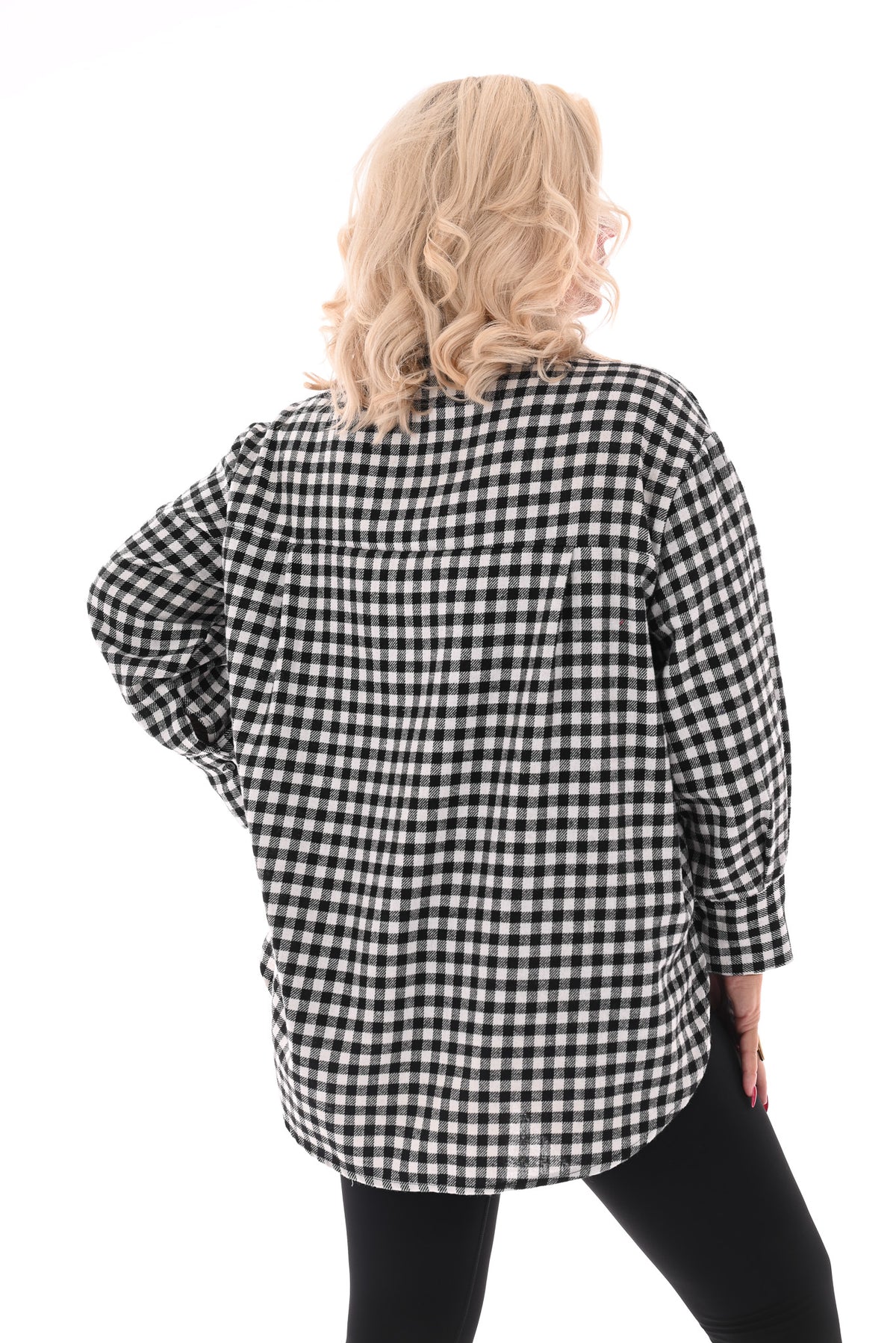 Houthakkers blouse met applicatie zwart/wit