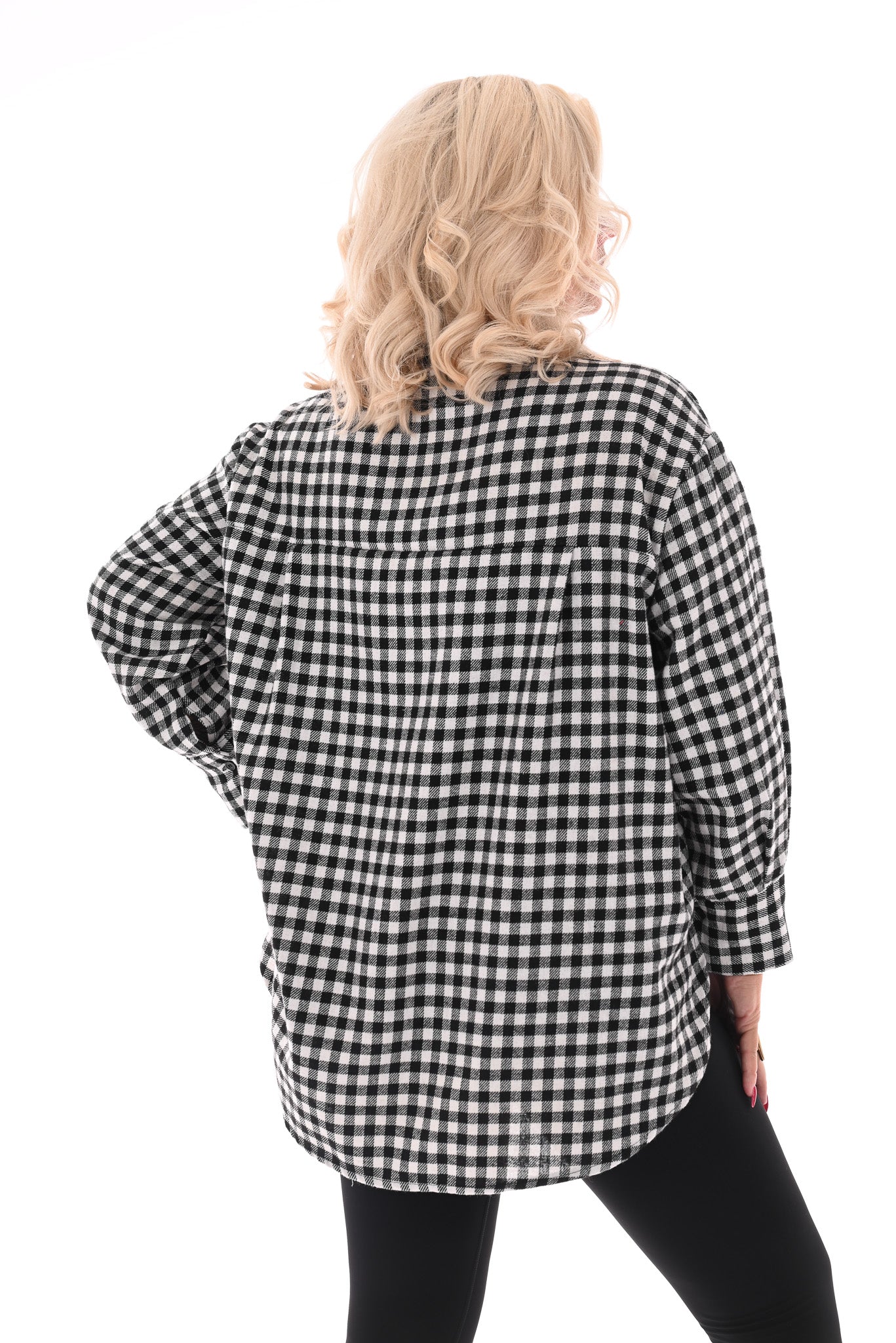 Houthakkers blouse met applicatie zwart/wit