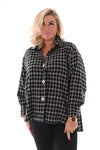 Blouse met ruit zwart