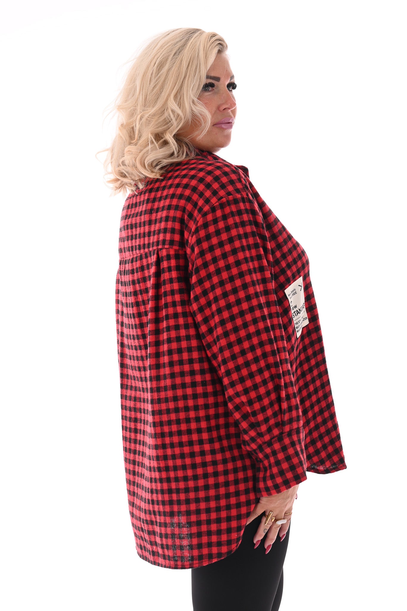 Houthakkers blouse met applicatie rood