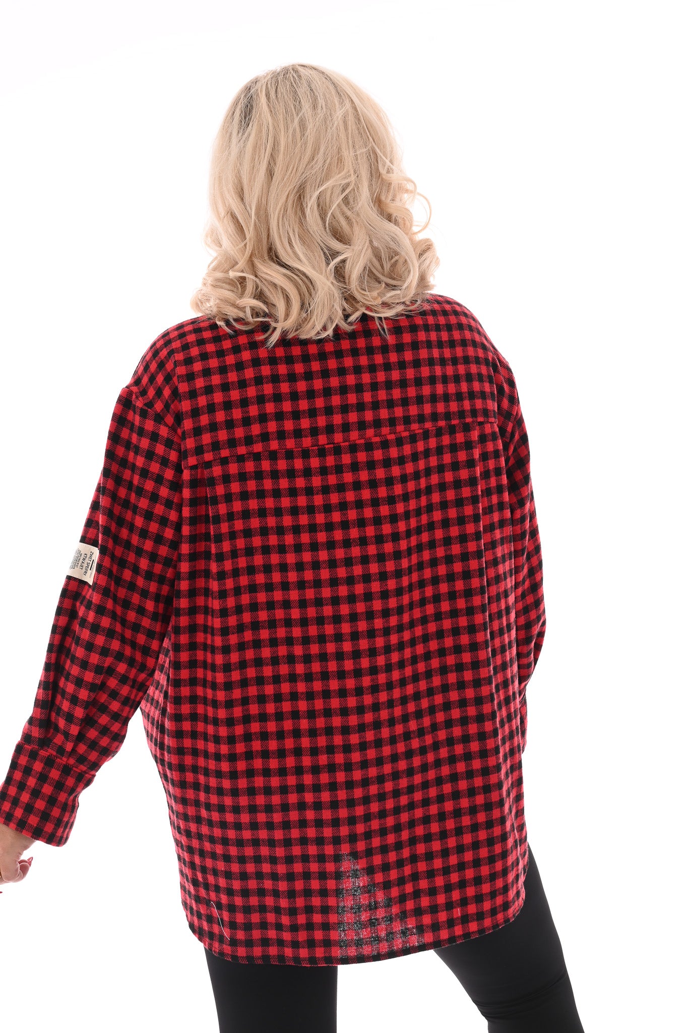 Houthakkers blouse met applicatie rood