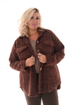 Wavy boucle jas bruin