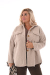 Wavy boucle jas beige