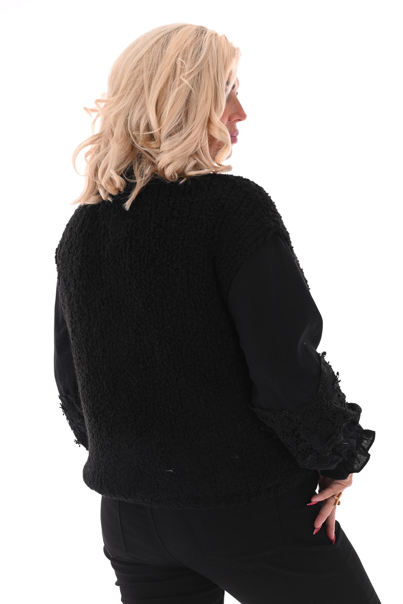 Boucle gilet met knopen zwart