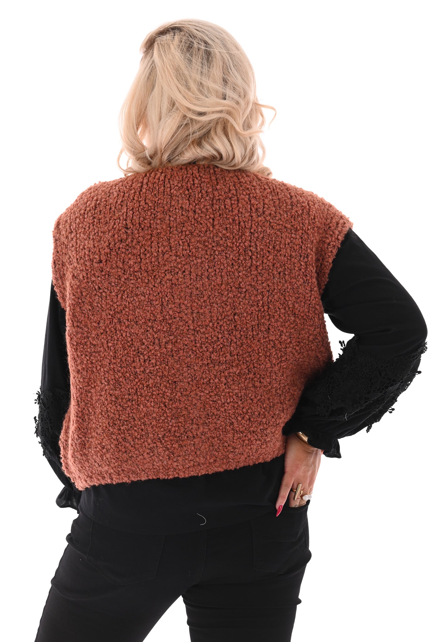 Boucle gilet met knopen brique