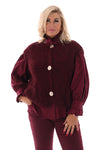 Boucle gilet met knopen bordeaux