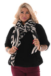Sjaal zebra print zwart/beige