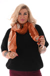 Sjaal landscape glitters oranje/beige