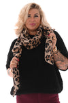 Sjaal grote panterprint beige
