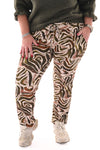 Broek print strepen groen