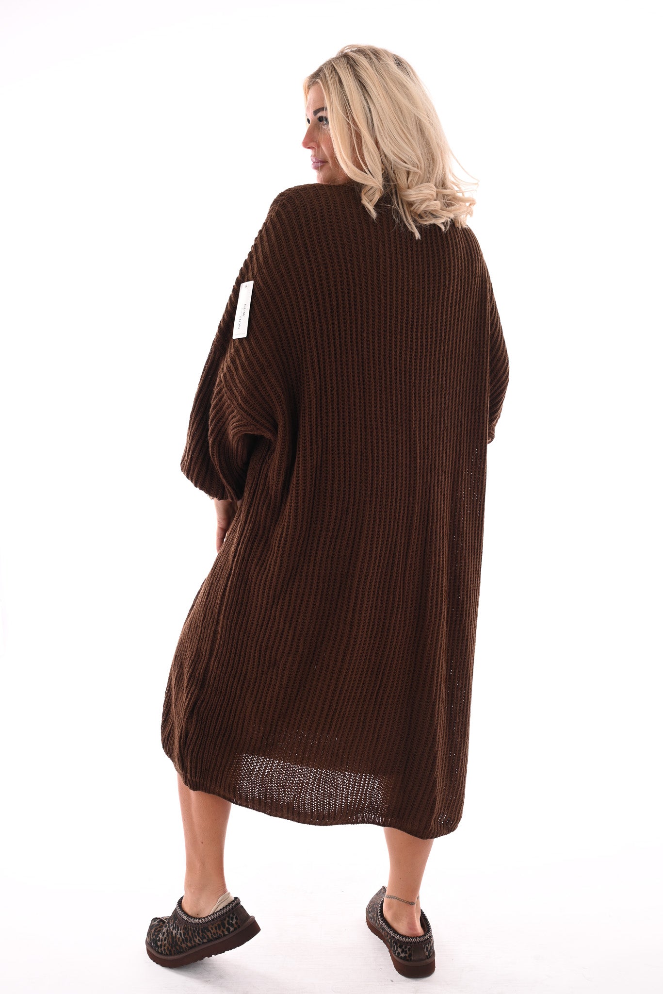Jurk met vest set bruin