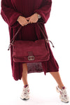 Crossbody tas suedinelook bordeaux