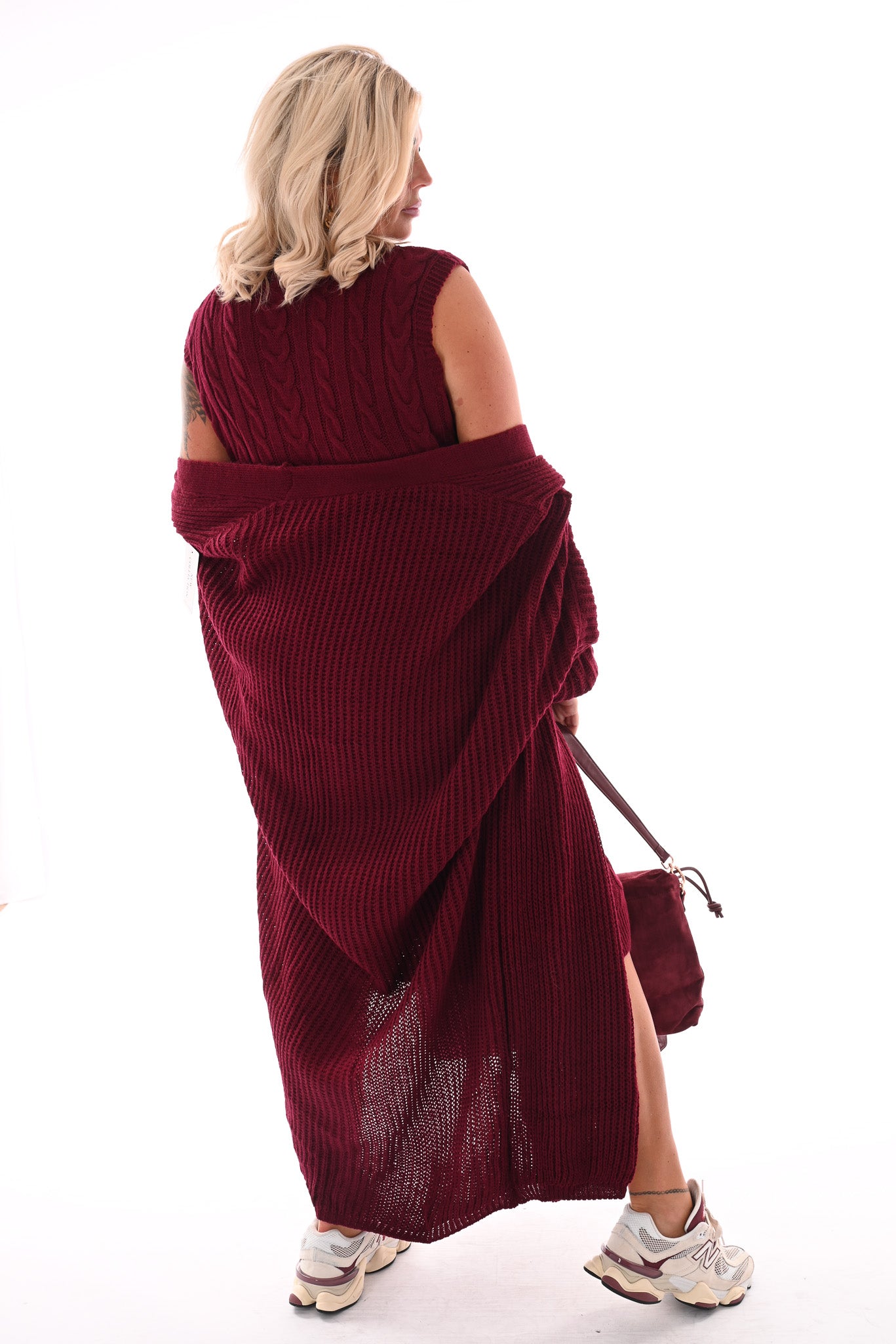 Jurk met vest set bordeaux