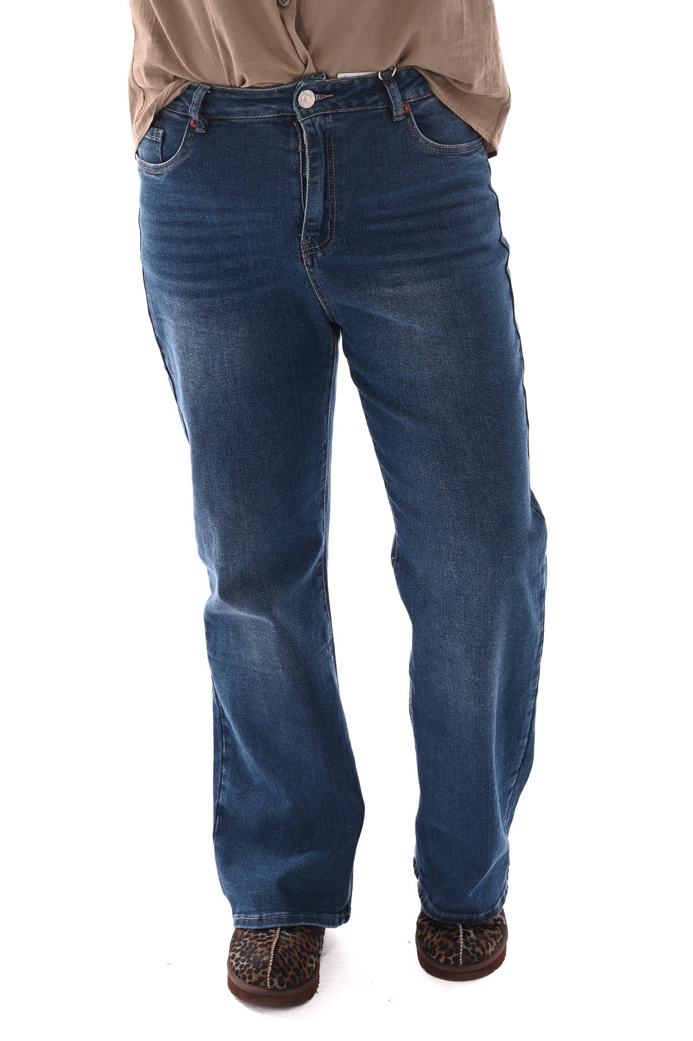 Norfy jeans wide leg blauw