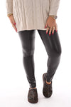 Leatherlook legging donkerbruin