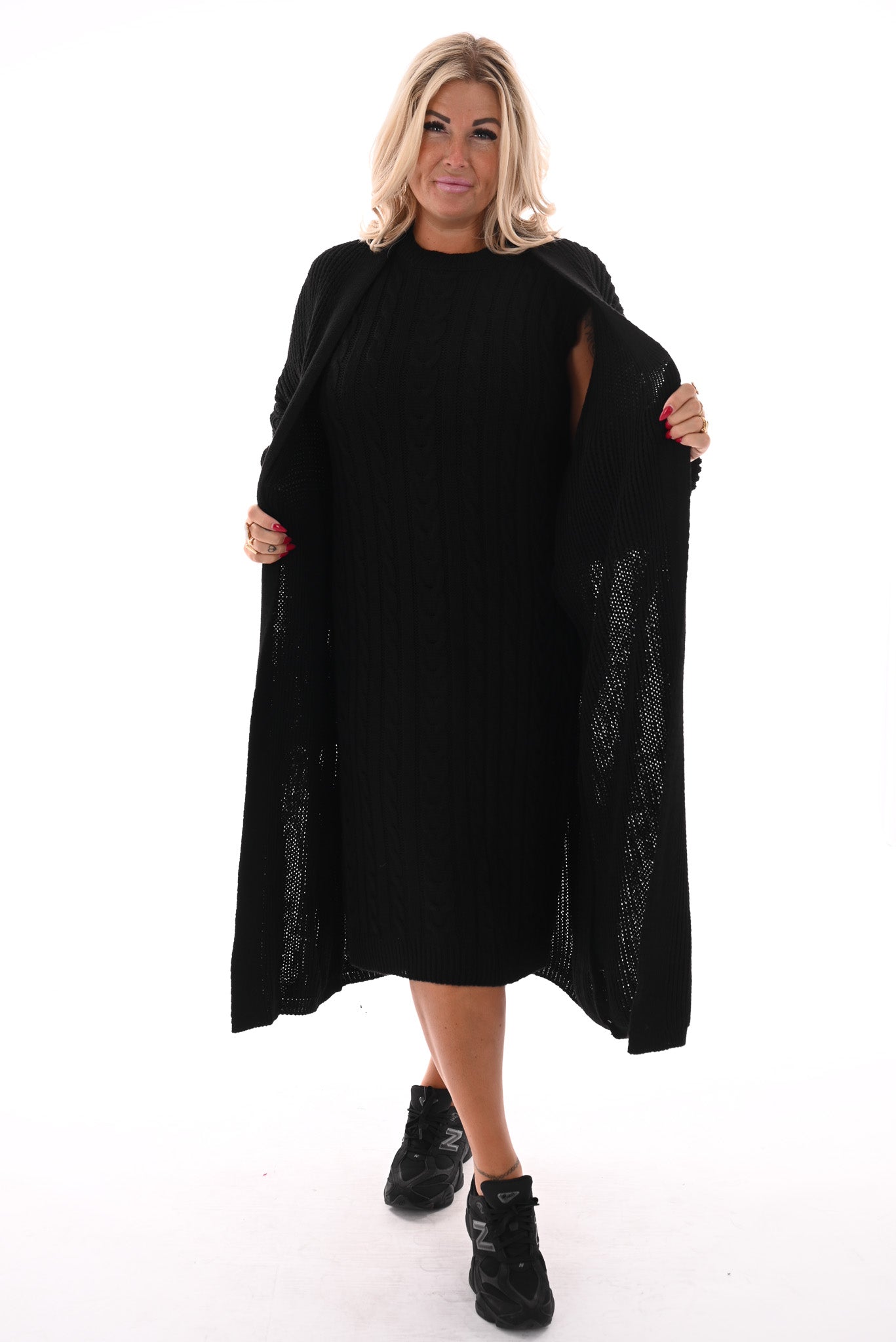 Jurk met vest set zwart