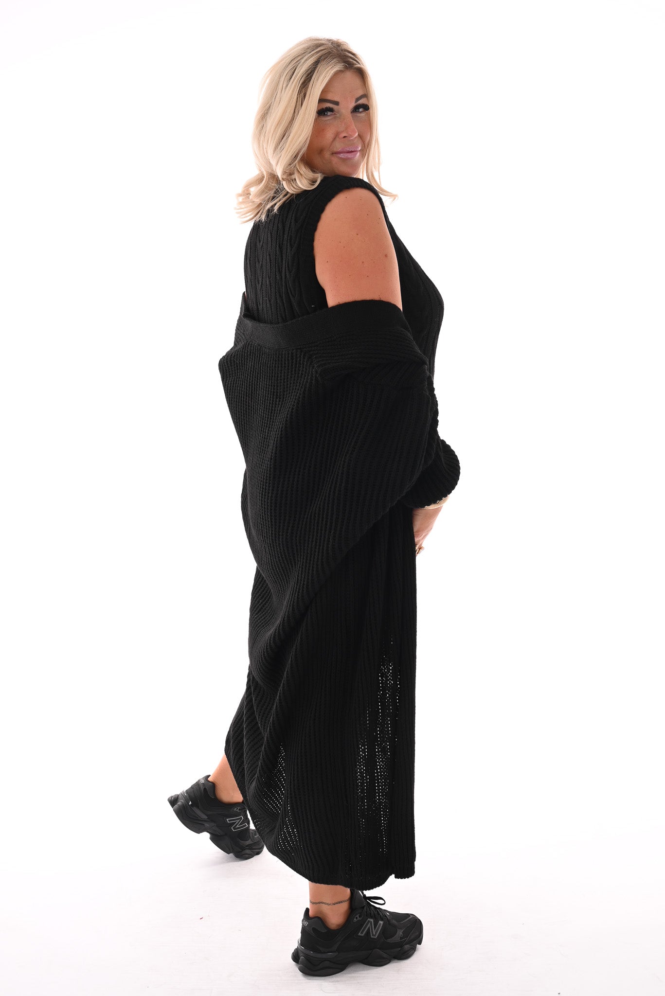Jurk met vest set zwart