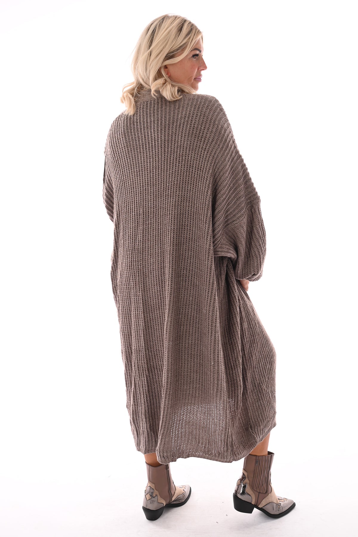 Jurk met vest set taupe