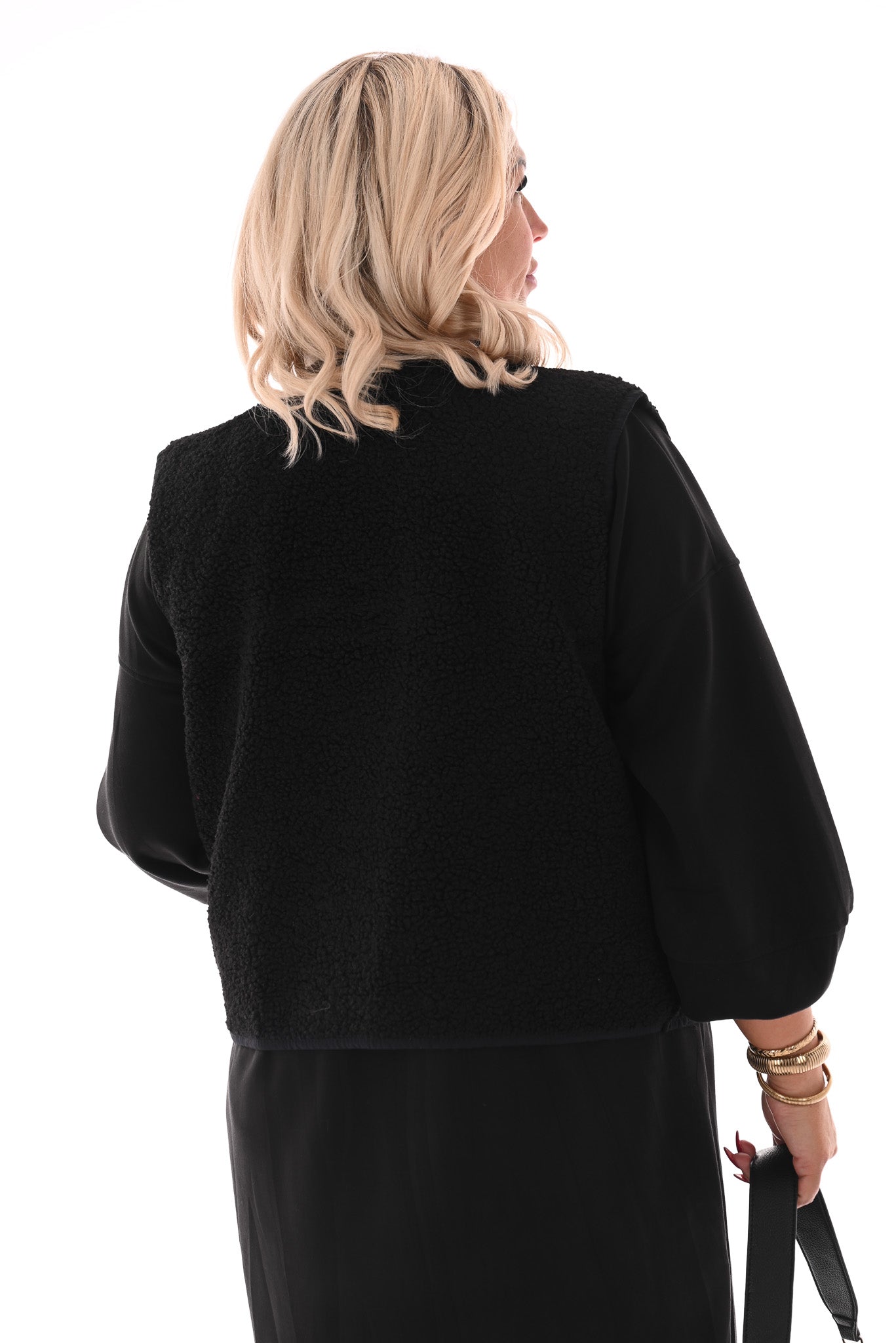 Teddy gilet zwart